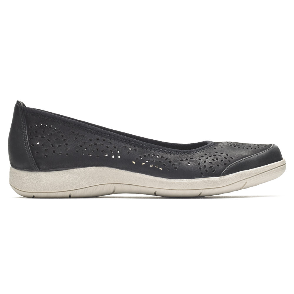 Rockport Womens Slip-On Black - Daisey Ballet - UK 518-VIYBPS